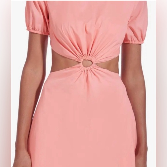 NWT never worn Staud Calypso Cutout Ruched Ring Maxi Dress in Coral size M - Picture 2 of 8